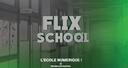 Discovery splash banner for Flix School Discord server